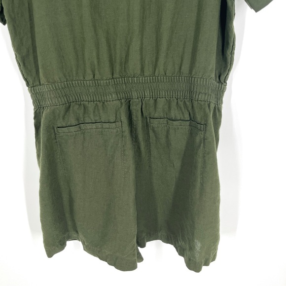 Athleta Linen Avenue Romper Aspen Olive Green - Picture 12 of 12